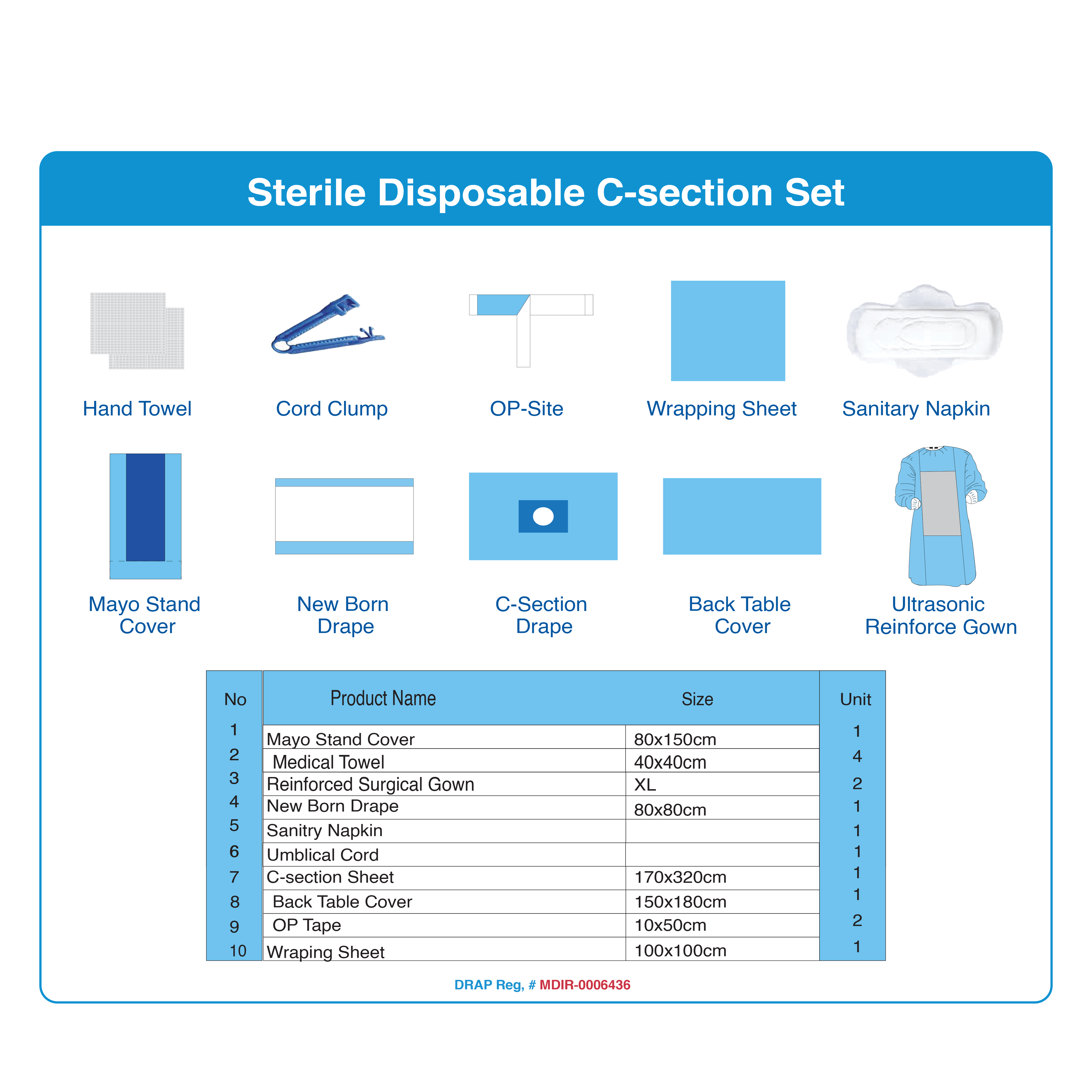 Sterile Disposable C-section Set