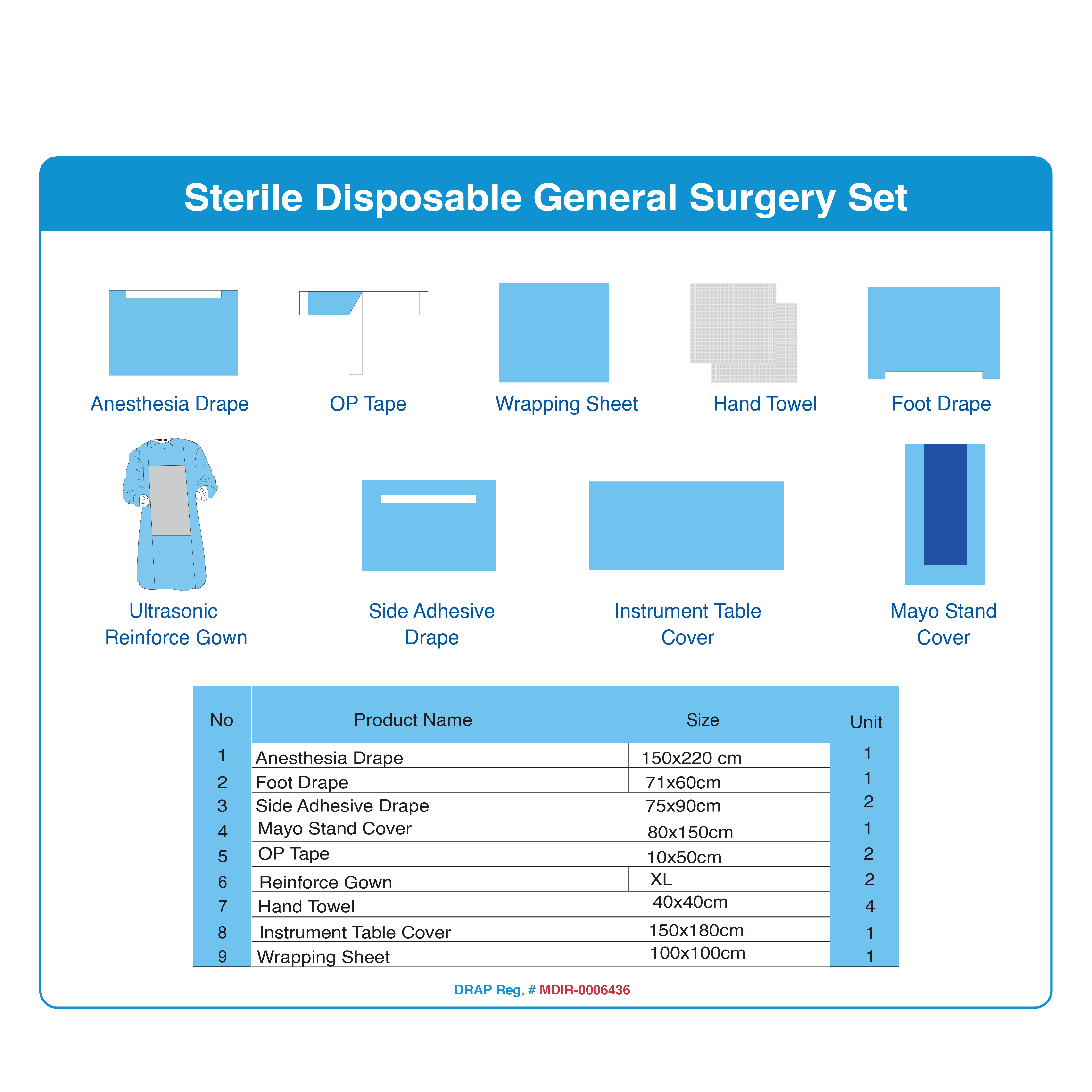 Sterile Disposable General Surgery Set