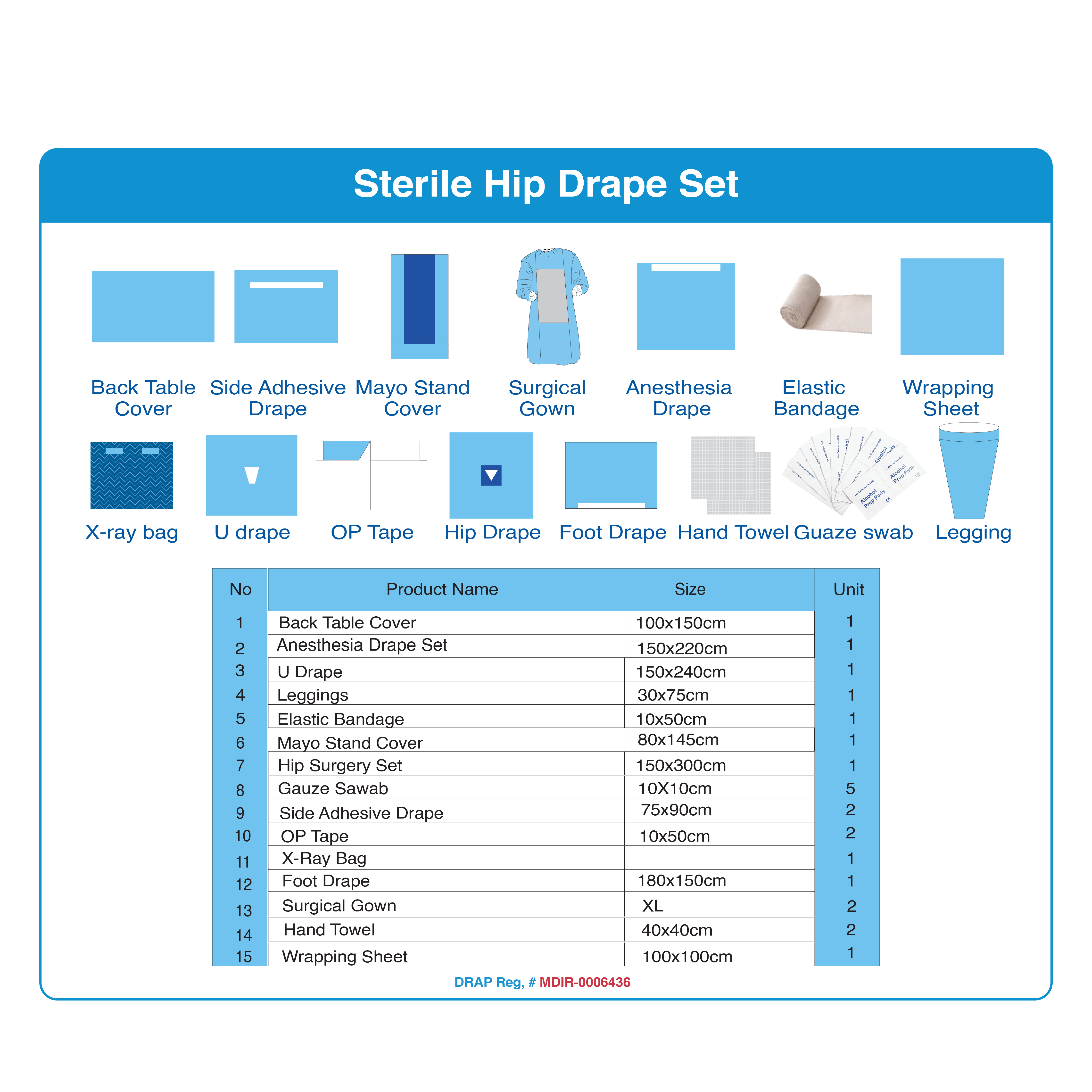 Sterile Hip Drape Set