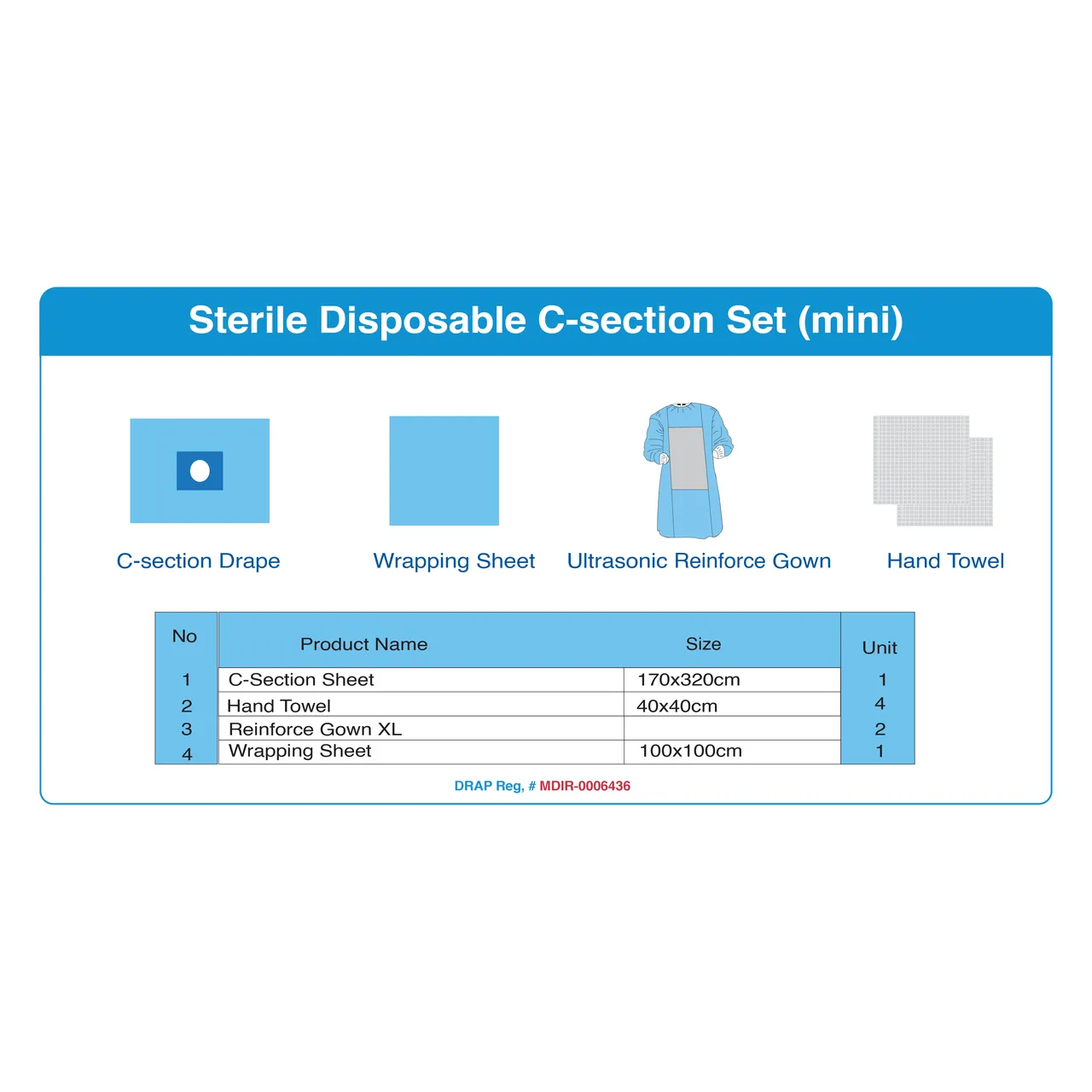 Sterile Disposable C-section Set (Mini)