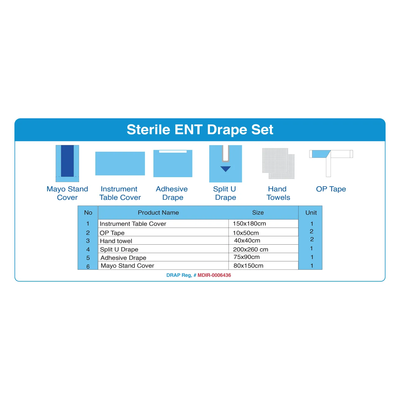 Sterile ENT Drape Set - Selected View