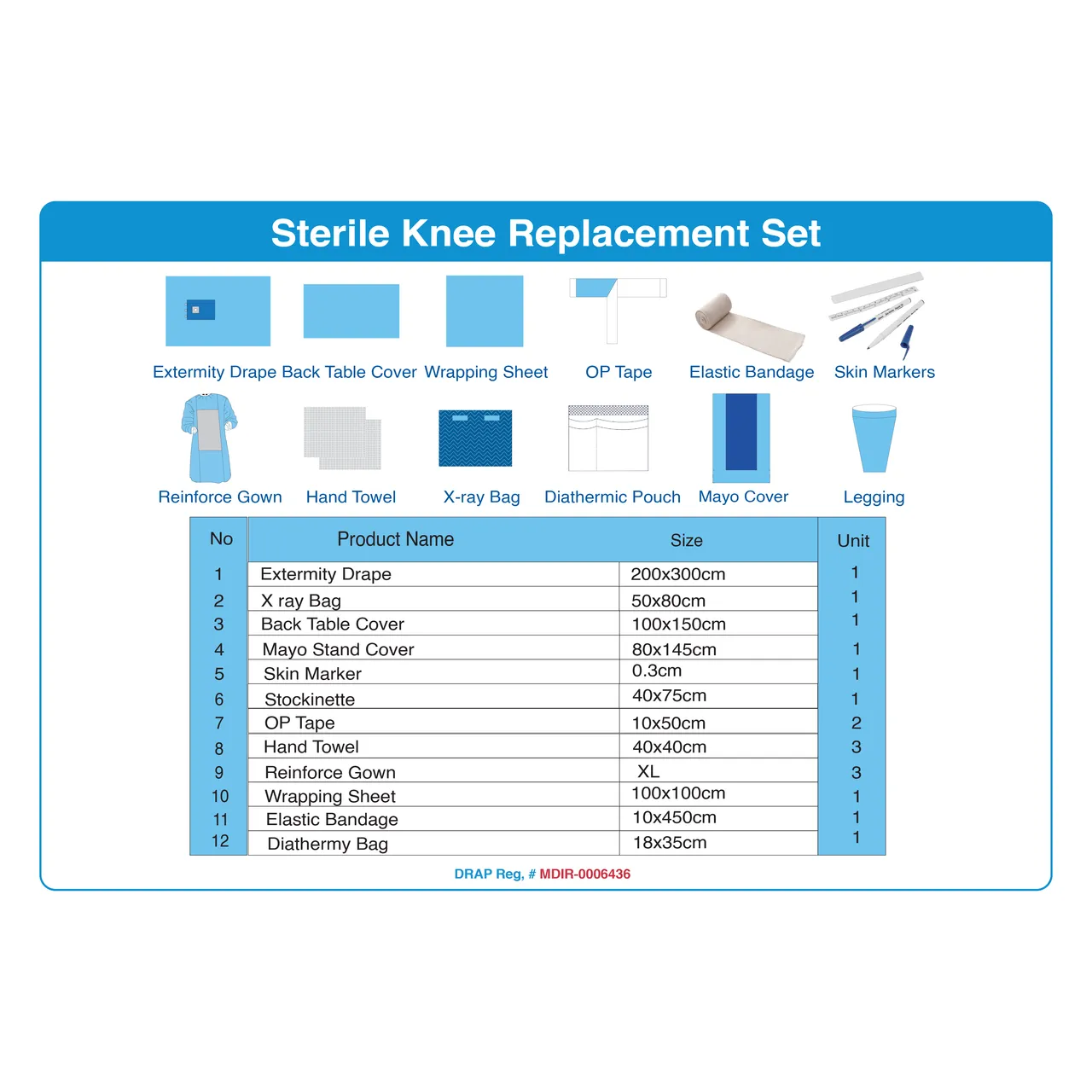Sterile Knee Replacement Set - Selected View