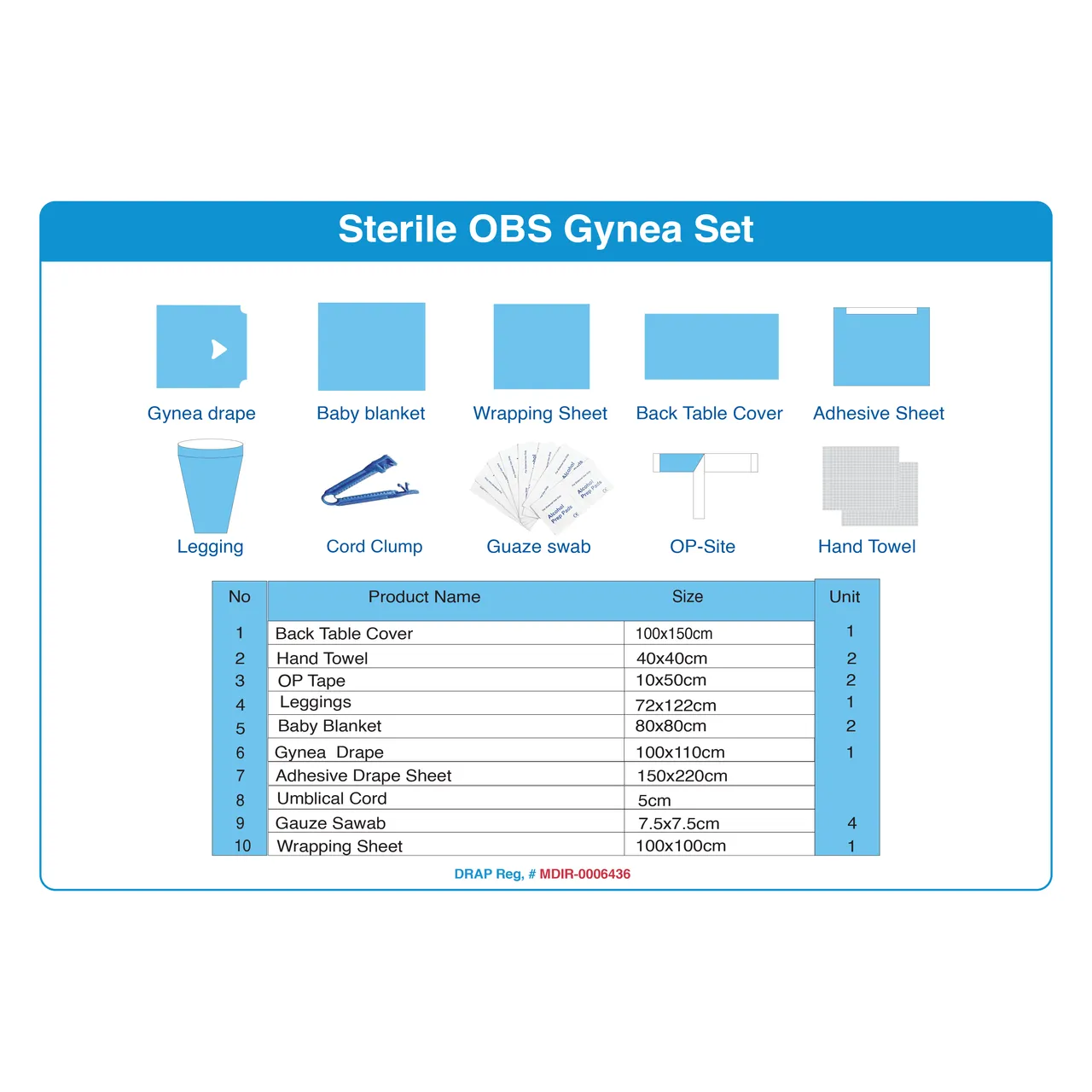 Sterile OBS Gynea Set - Selected View